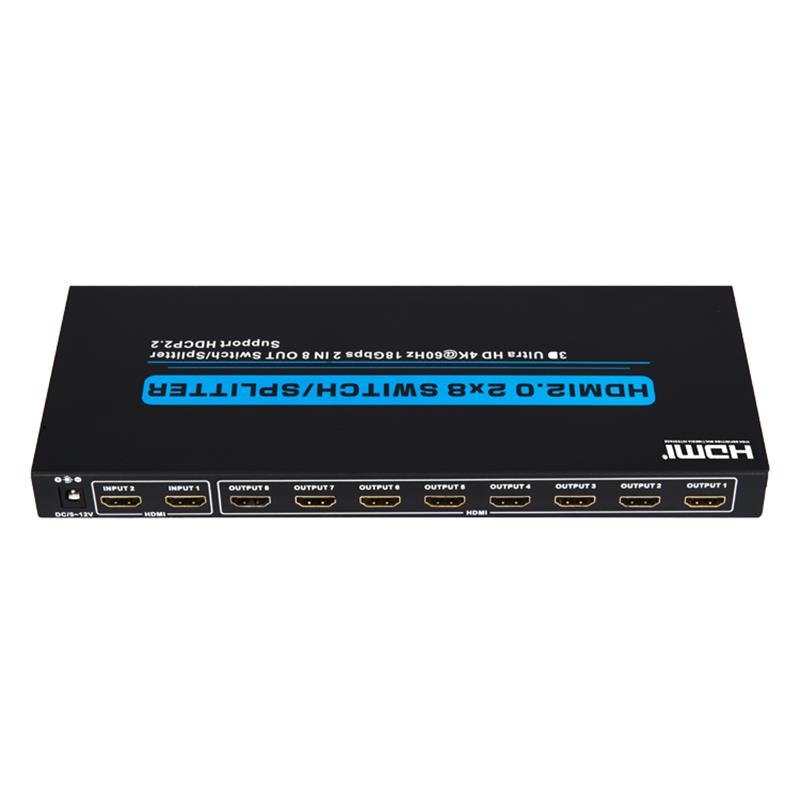 Поддръжка на V2.0 HDMI 2x8 Switch / Splitter 3D Ultra HD 4Kx2K @ 60Hz HDCP2.2