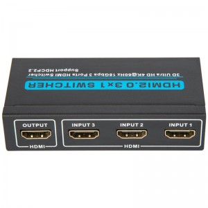Поддръжка на V2.0 HDMI 3x1 превключвател 3D Ultra HD 4Kx2K @ 60Hz HDCP2.2
