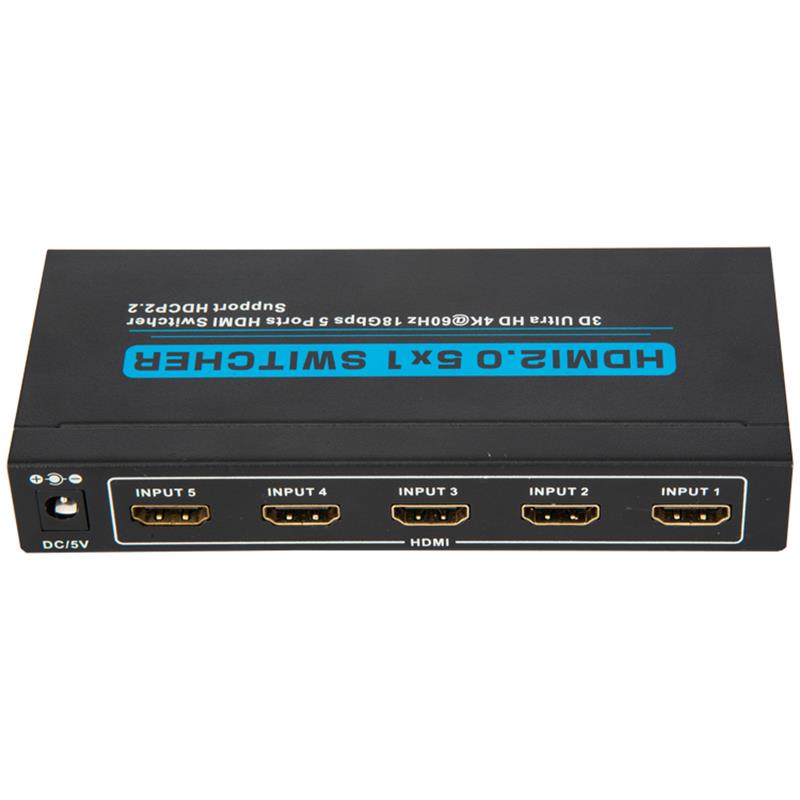 Поддръжка на V2.0 HDMI 5x1 превключвател 3D Ultra HD 4Kx2K @ 60Hz HDCP2.2