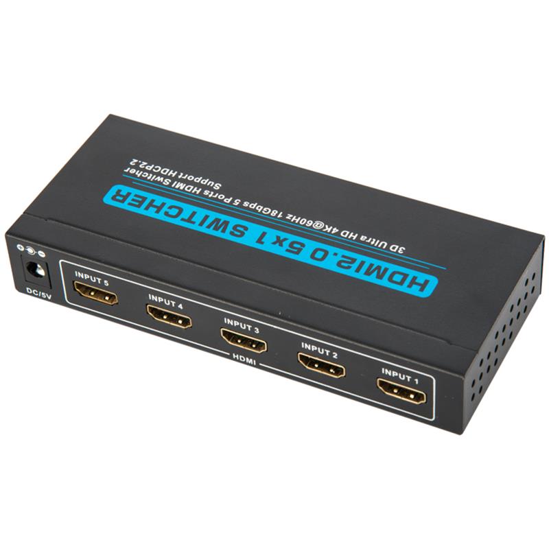 Поддръжка на V2.0 HDMI 5x1 превключвател 3D Ultra HD 4Kx2K @ 60Hz HDCP2.2