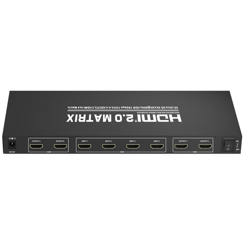 V2.0 HDMI 4x4 Matrix Поддръжка Ultra HD 4Kx2K @ 60Hz HDCP2.2 18Gbps