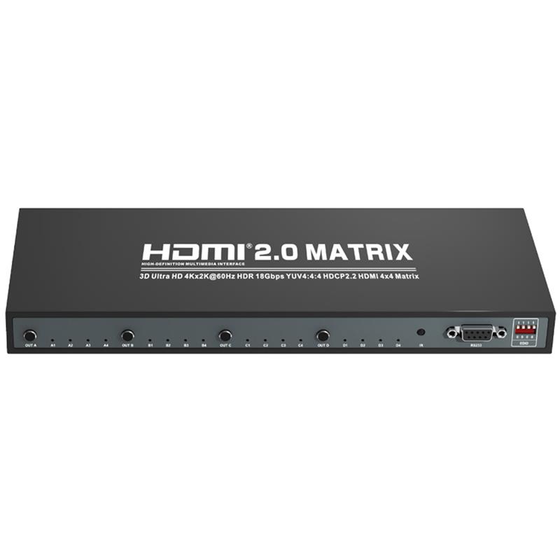 V2.0 HDMI 4x4 Matrix Поддръжка Ultra HD 4Kx2K @ 60Hz HDCP2.2 18Gbps