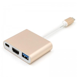 USB тип C до HDMI + USB 3.0 + тип C адаптер за концентратор