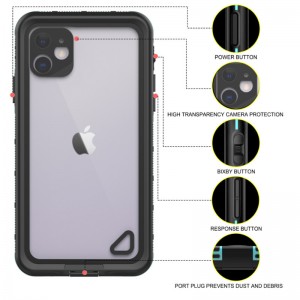 Водоустойчива кутия водоустойчиви аксесоари телефон суха чанта за iphone 11 (розов) прозрачен заден капак