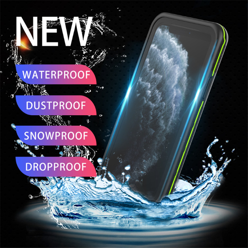 Водоустойчив калъф за телефон за плуваща вода iphone 11 pro max case lifeproof (черен) с прозрачен заден капак