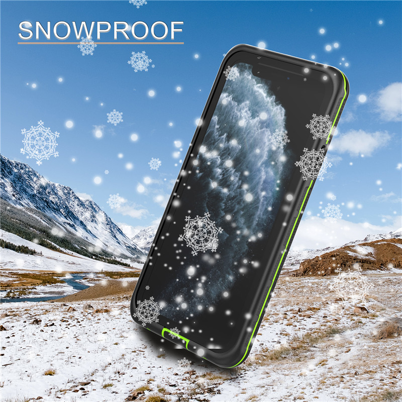 Up wawterrficade iphone cates iphone 11 pro max waterproful cell back (черно) с плътно покритие