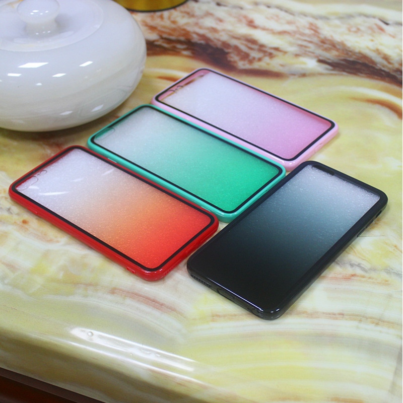 iPhone 7 Plus/iPhone 8Plus TPU+PC case с постепенно променящ се цвят от светлина към дълбоко
