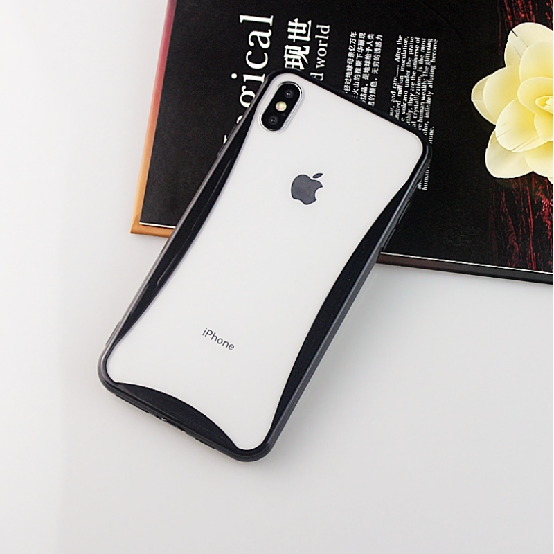 Цветен извит ръб за мобилен телефон за iPhone X / XS с отвори за каишка за телефон и тапа против прах
