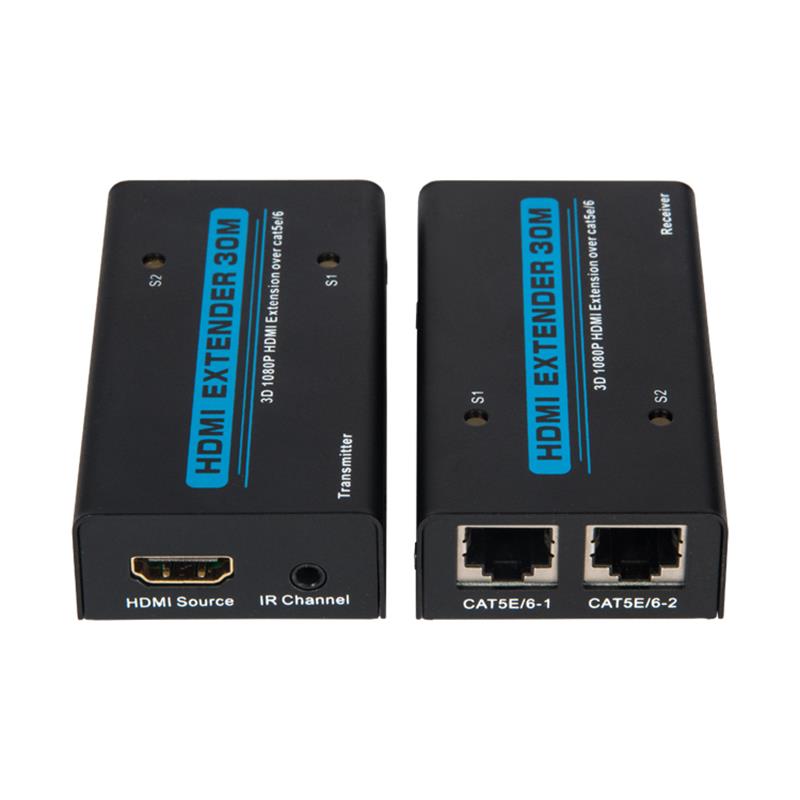 V1.3 HDMI удължител 30 м над двоен кабел cat5e / 6 Поддръжка Full HD 1080P