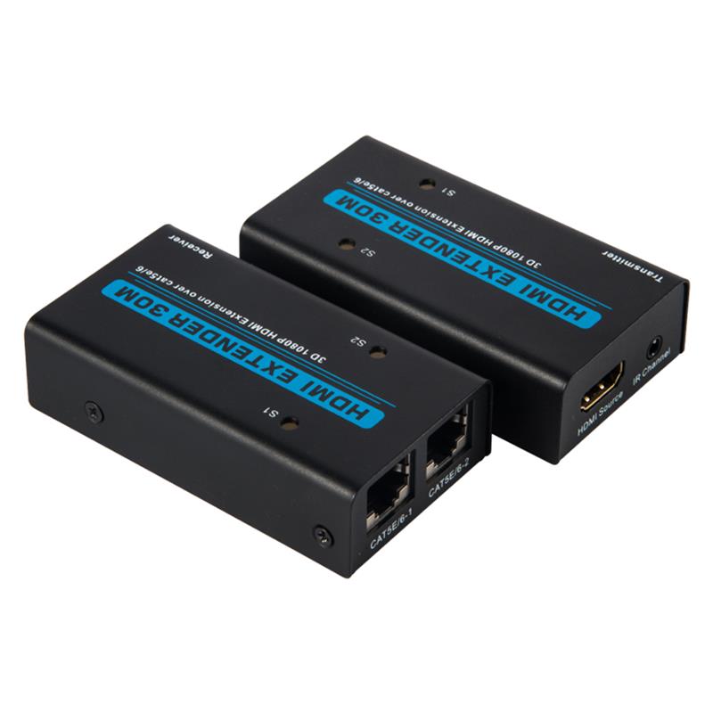V1.3 HDMI удължител 30 м над двоен кабел cat5e / 6 Поддръжка Full HD 1080P