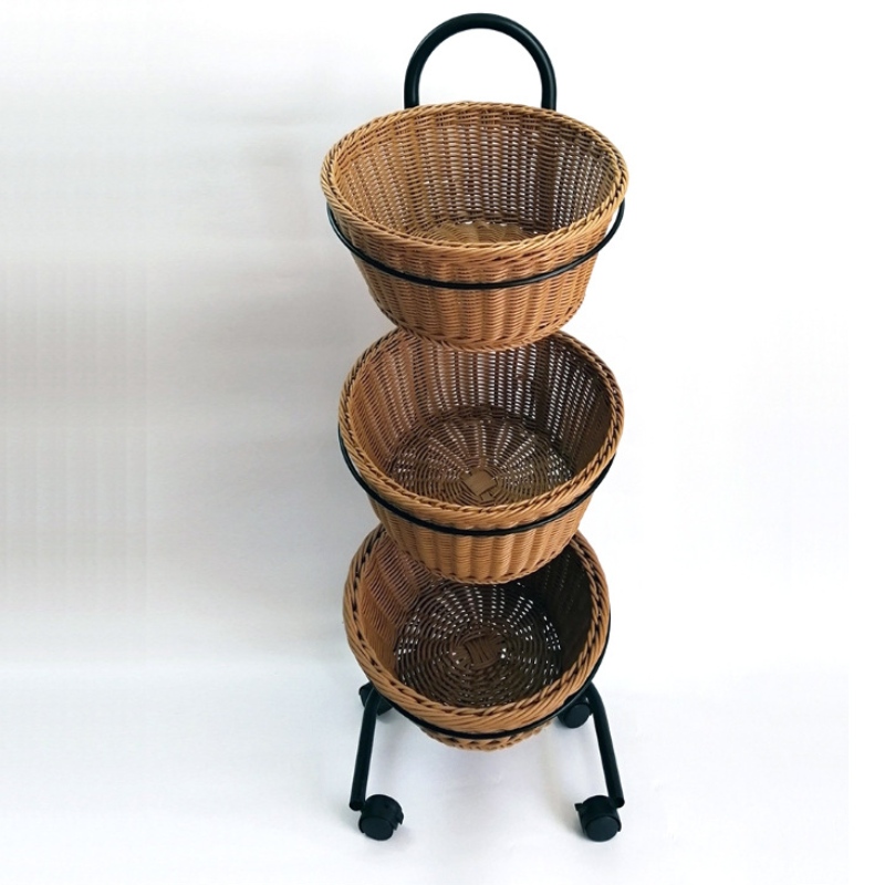 3-слоеве Супермаркет дисплей Кош с колела