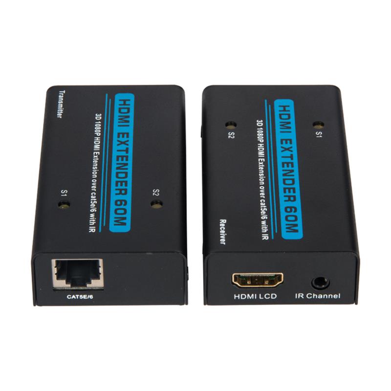 V1.3 HDMI удължител 60m над единична котка 5е/6 кабел с IR поддръжка Пълна HD 1080P