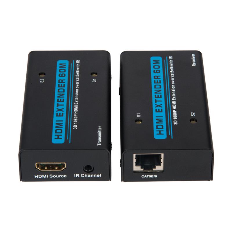 V1.3 HDMI удължител 60m над единична котка 5е/6 кабел с IR поддръжка Пълна HD 1080P