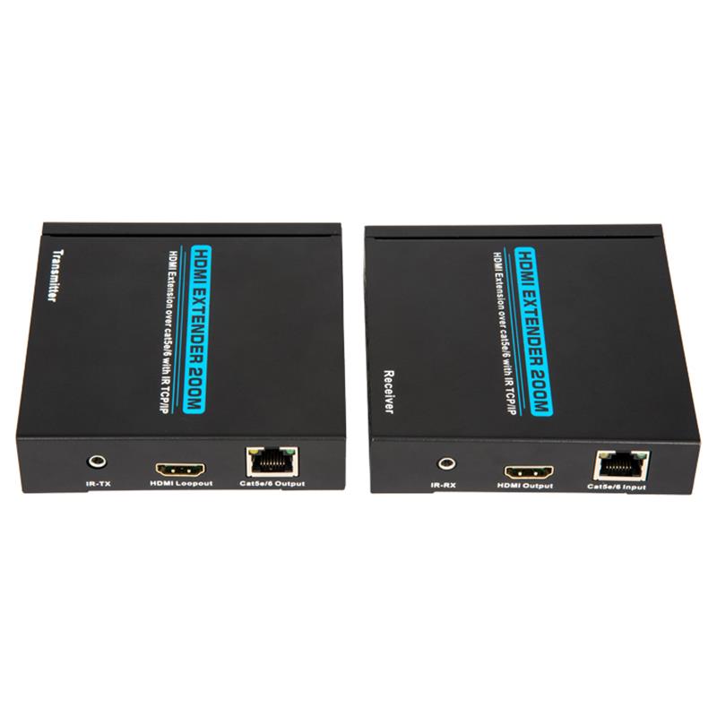 V1.3 HDMI удължител на 200 м над единичен cat5e / 6 кабел Поддръжка Full HD 1080P POE