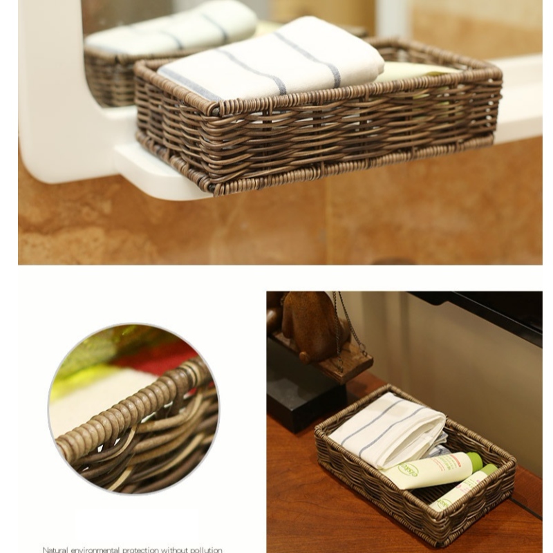 Водоустойчива кошница за съхранение на баня от ратан