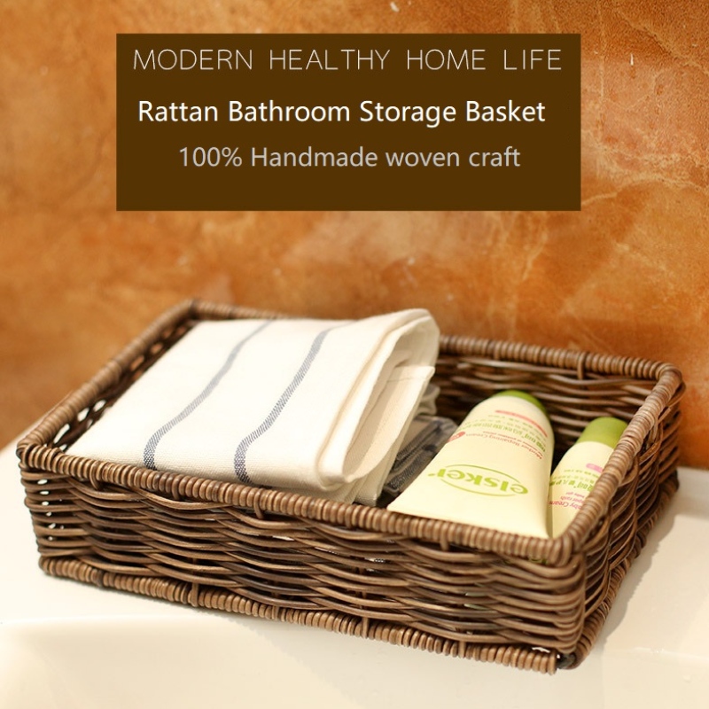 Водоустойчива кошница за съхранение на баня от ратан