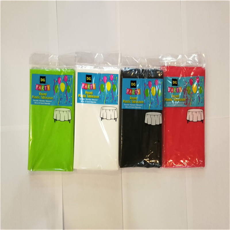 PEVA обхваща Налични Solid Color Сватбено парти за рожден ден Покритие на кръгла маса Cloth