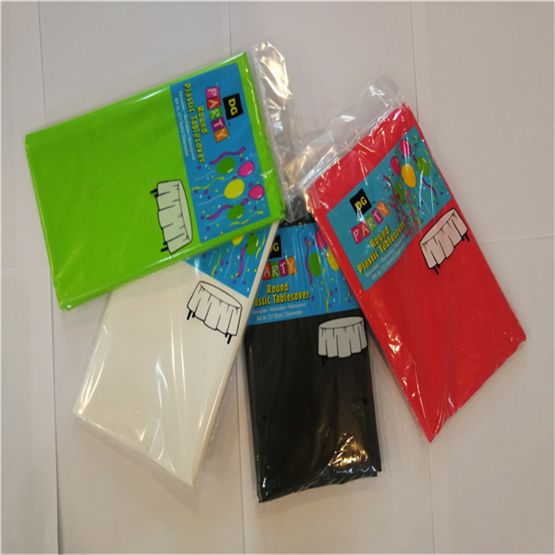 PEVA обхваща Налични Solid Color Сватбено парти за рожден ден Покритие на кръгла маса Cloth
