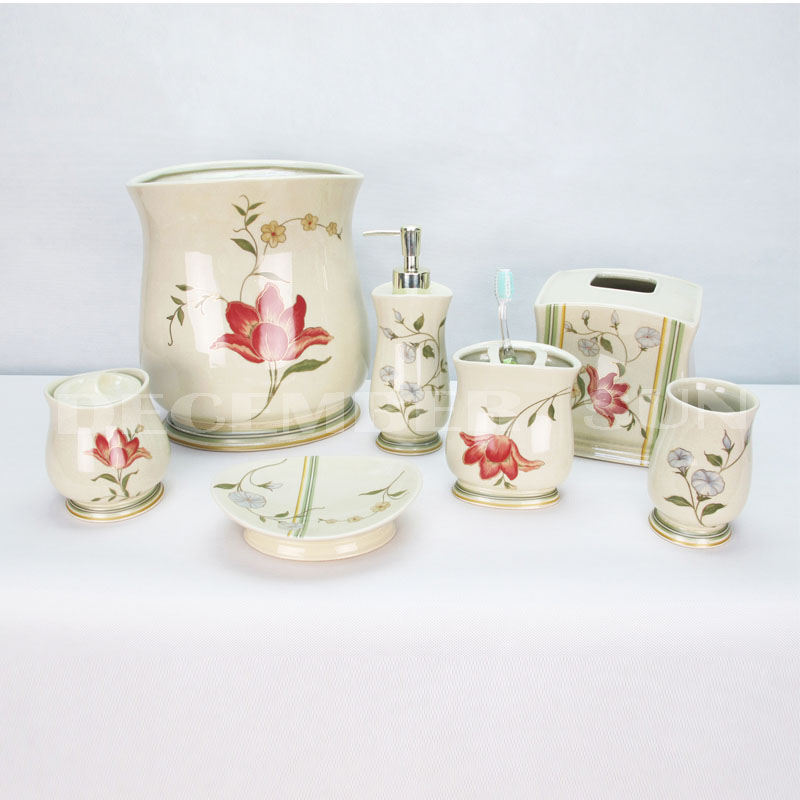 Красив дизайн хотелски керамичен комплект за баня