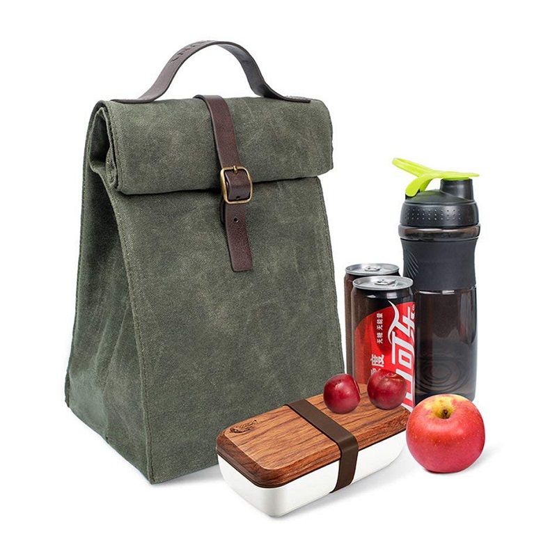 SGC29 Персонализирано Лесно пътуване Винтидж Дизайн Изолирана восъчна платнена чанта за обяд Tote Сандвич чанта за многократна употреба Термичен охладител