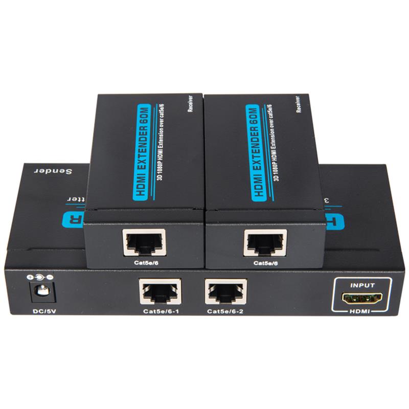 2 порта UTP HDMI 1x2 сплитер над единичен Cat5e / 6 С 2 приемника до 60м
