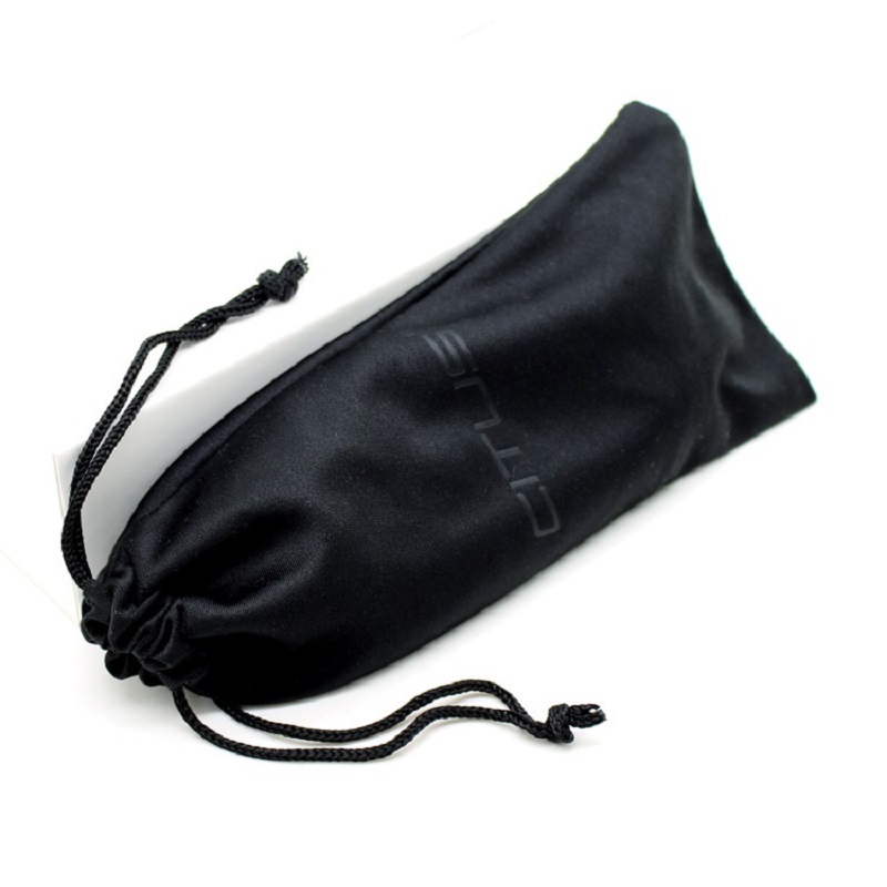 SGS46 Лого по поръчка Soft Sunglass Pouch Bag Black Drwstring Microfire Eyeglass Bag