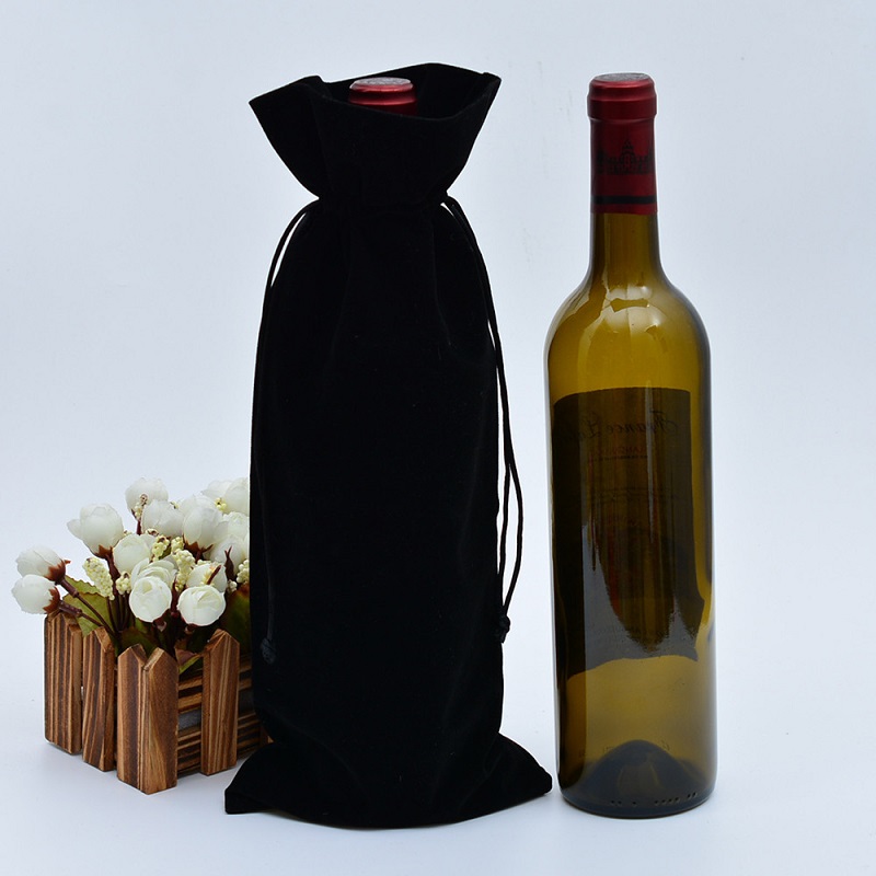 SGS54 Потребителски Velvet Offich Wine Bottle Protector Bag Champagne Bottle Covers Wholesale