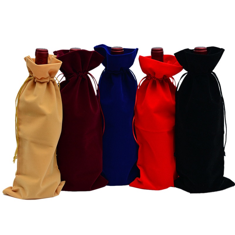 SGS54 Потребителски Velvet Offich Wine Bottle Protector Bag Champagne Bottle Covers Wholesale