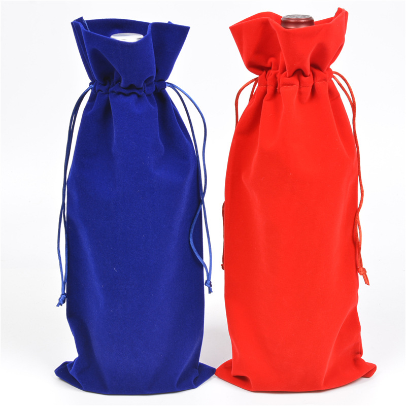 SGS54 Потребителски Velvet Offich Wine Bottle Protector Bag Champagne Bottle Covers Wholesale