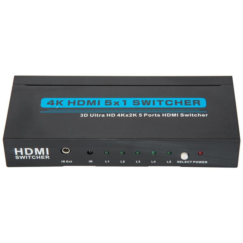 Поддръжка на V1.4 4K / 30Hz HDMI 5x1 превключвател 3D Ultra HD 4K * 2K / 30Hz