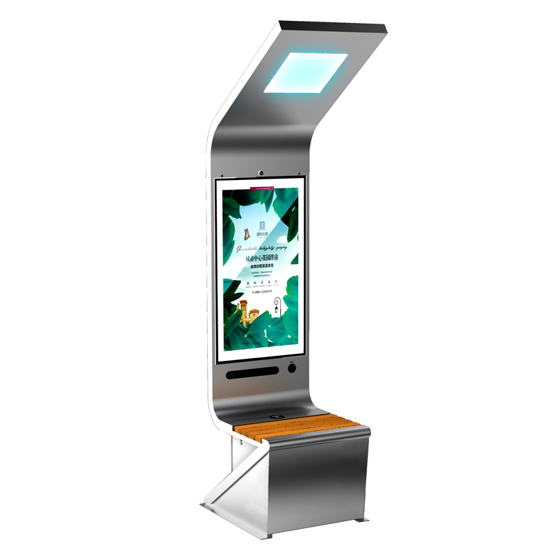 Соларна мощност Рекламно оборудване Голям дисплей Light Box телефон зарежда интелигентни външни мебели