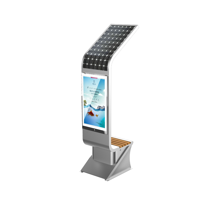 Соларна мощност Рекламно оборудване Голям дисплей Light Box телефон зарежда интелигентни външни мебели