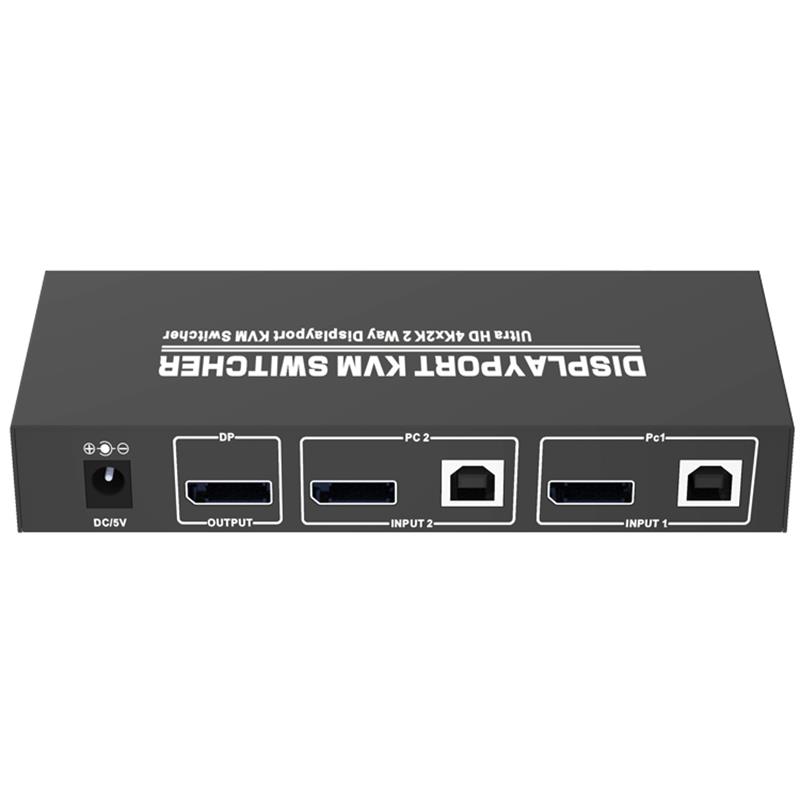 Displayport KVM 2x1 Switcher Поддръжка 3D Ultra HD 4Kx2K @ 60Hz