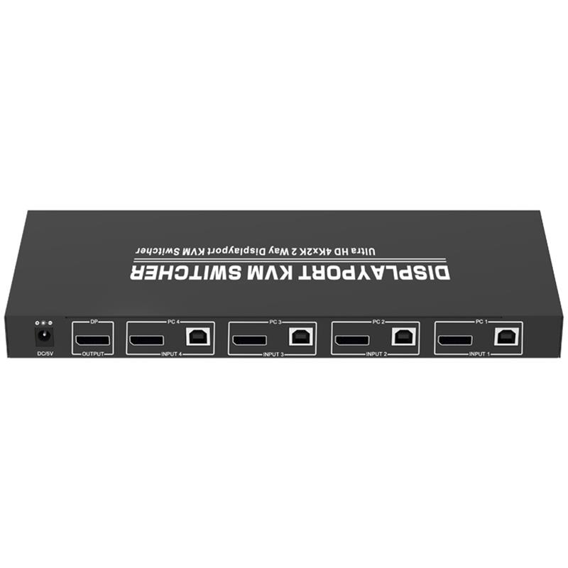 1.2 Displayport KVM 4x1 Switcher Поддръжка 3D Ultra HD 4Kx2K @ 60Hz