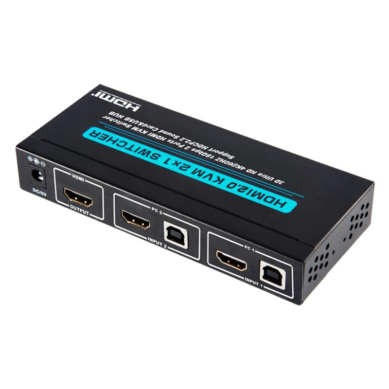 V2.0 HDMI KVM 2x1 Превключвател Поддръжка 3D Ultra HD 4Kx2K / 60Hz