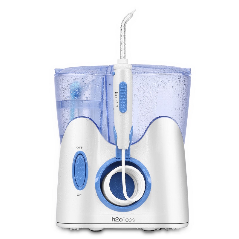 H2ofloss Dental Water Flosser за почистване на зъби с 12 мултифункционални съвета и 800ml, професионален плот за орален иригатор тих дизайн