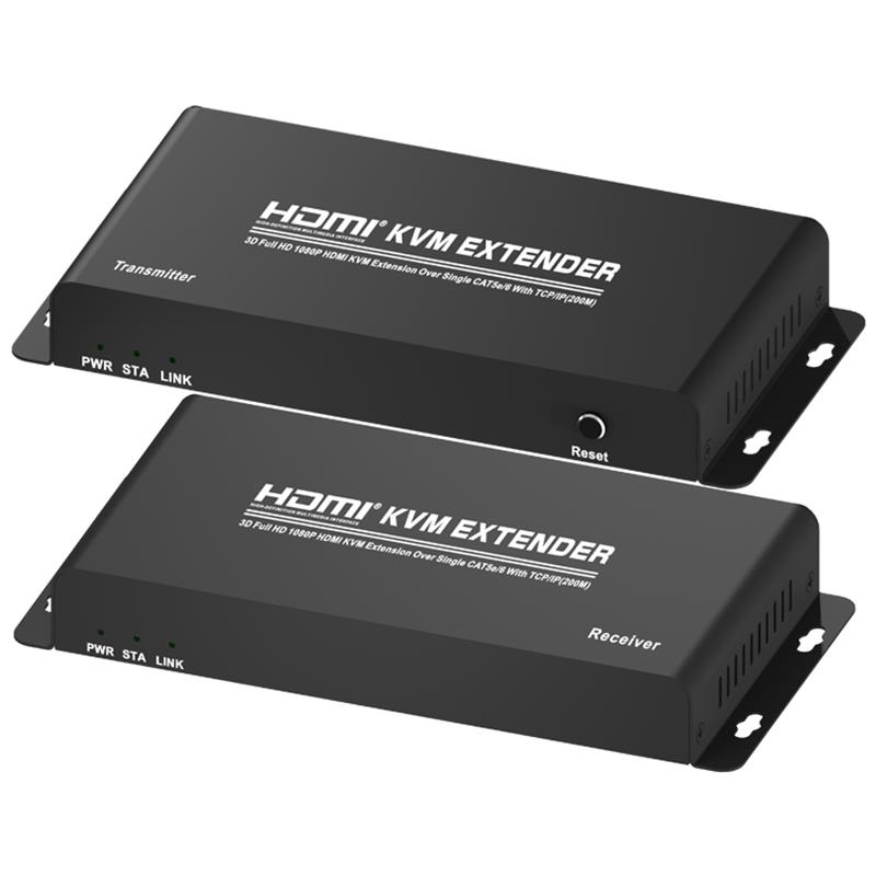 HDMI KVM Extender 200m над единичен CAT5e / 6 с TCP / IP поддръжка Full HD 1080P