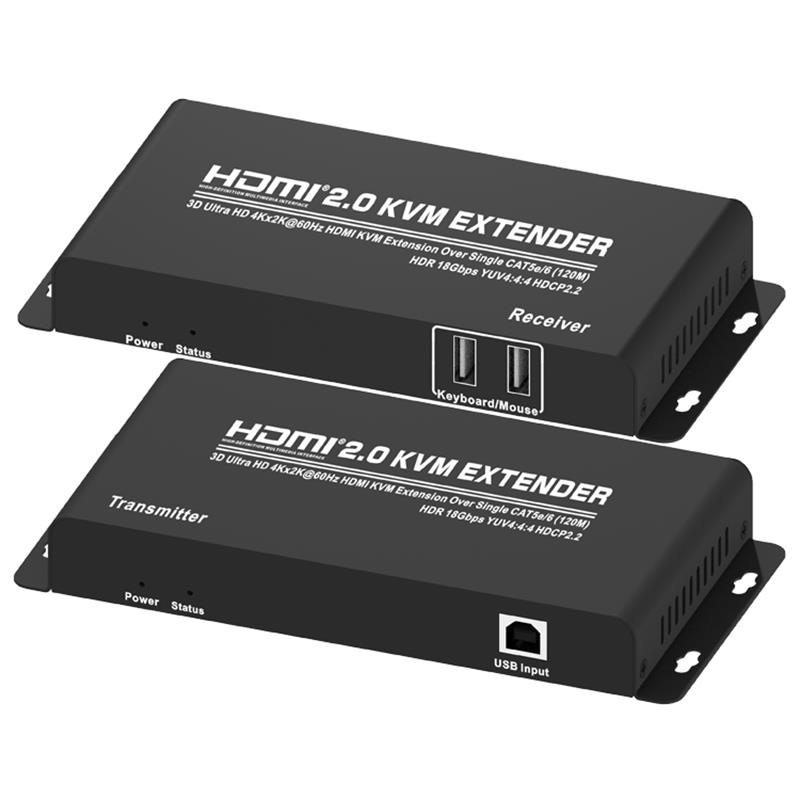 HDMI 2.0 KVM Extender 120m над Single CAT5e / 6 Поддръжка Ultra HD 4Kx2K @ 60Hz HDCP2.2