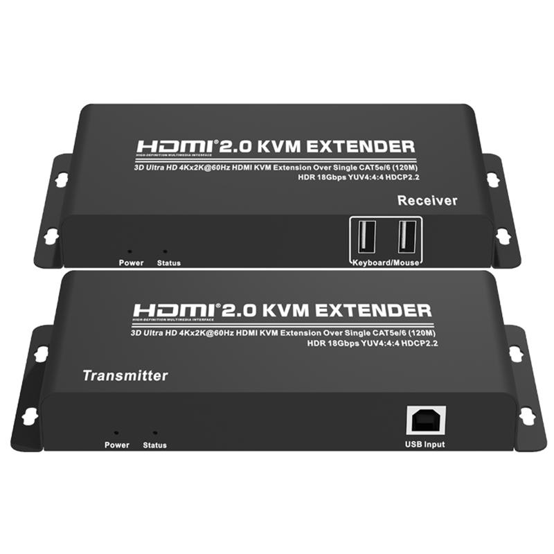 HDMI 2.0 KVM Extender 120m над Single CAT5e / 6 Поддръжка Ultra HD 4Kx2K @ 60Hz HDCP2.2