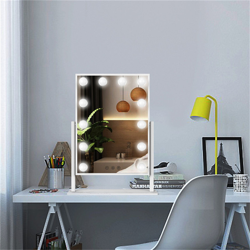 Таблица 360 градус Завъртане осветено Bulbs Droom led latity girl Холивуд грим огледало
