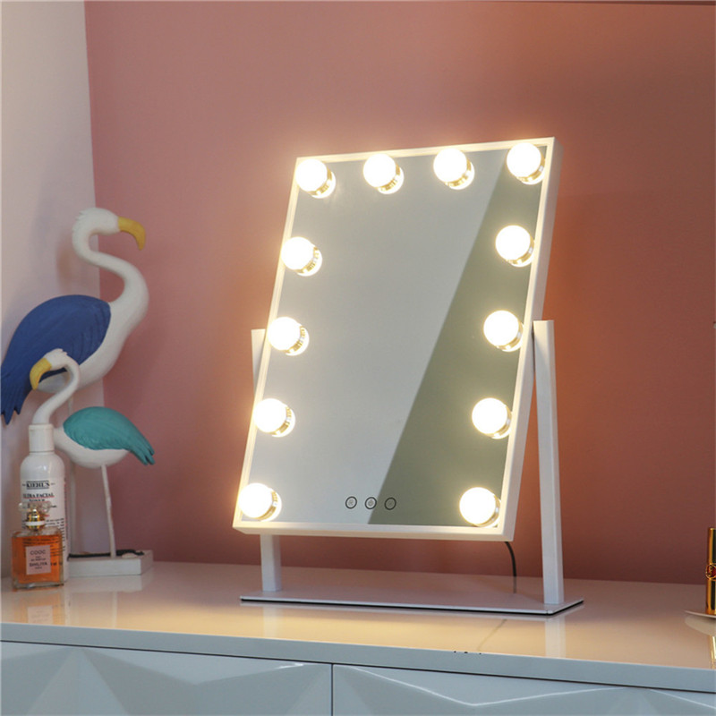 Таблица 360 градус Завъртане осветено Bulbs Droom led latity girl Холивуд грим огледало