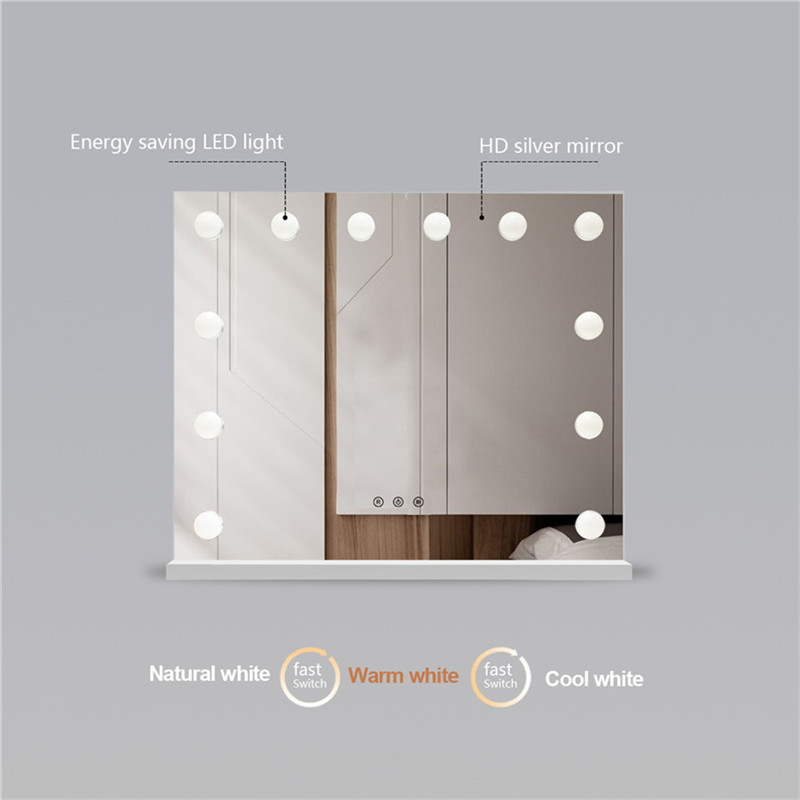 Спално осветени LED Messmetic Mirror Dimmable Bulbs Makeup Vanity Hollywood Mirror