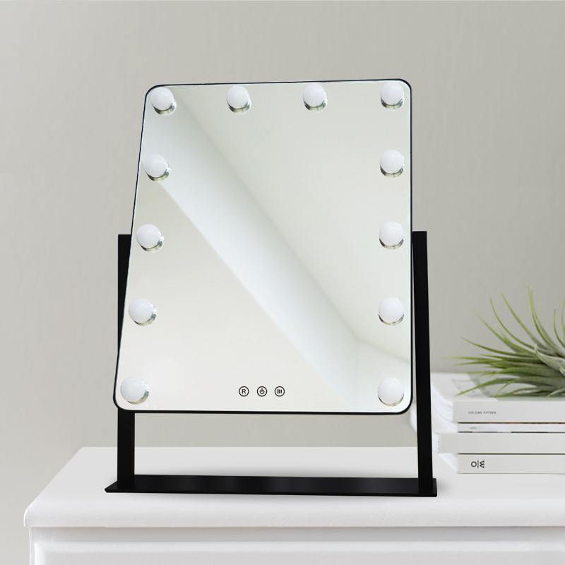 Amazon Best Sale Hollywood Vality LED Bulb Mirror Desktop Lighted Makeup Mirror