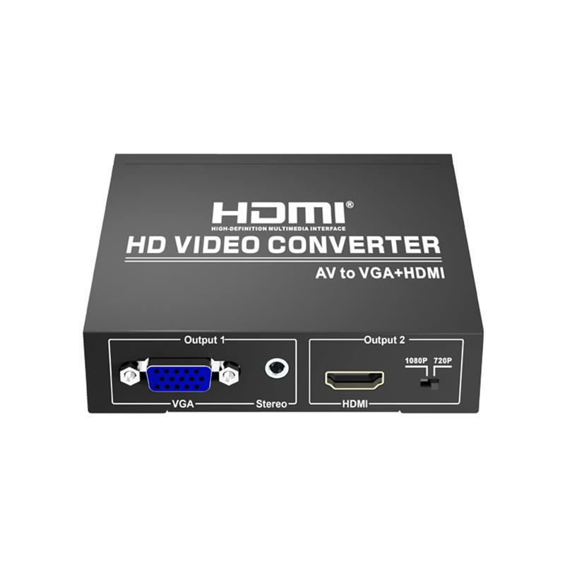 AV към VGA + HDMI Converter Up Scaler 720P / 1080P