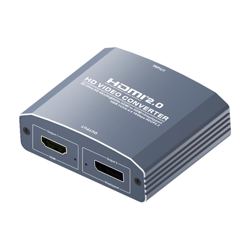 3D Ultra HD 4Kx2K @ 60Hz HDMI към HDMI + DP Converter Поддръжка HDMI2.0 18Gbps HDR YUV4: 4: 4 HDCP2.2