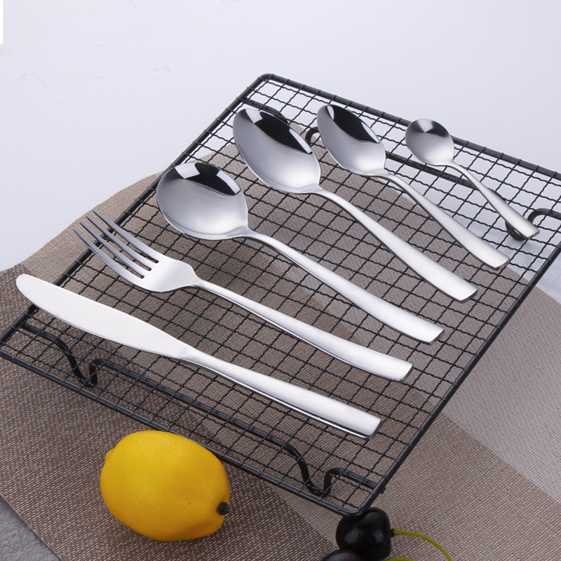 19PCs прост/класически дизайн на комплект от метални прибори