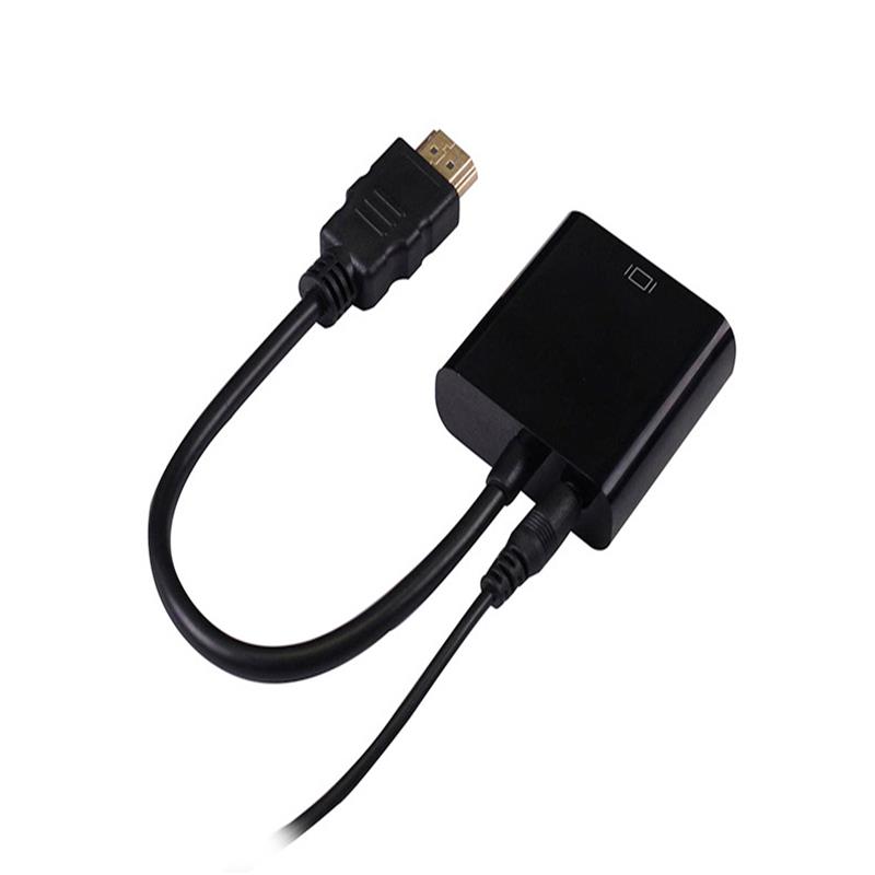 1080P HDMI до VGA 15cm Cable with 3,5mm audio White/Black Color