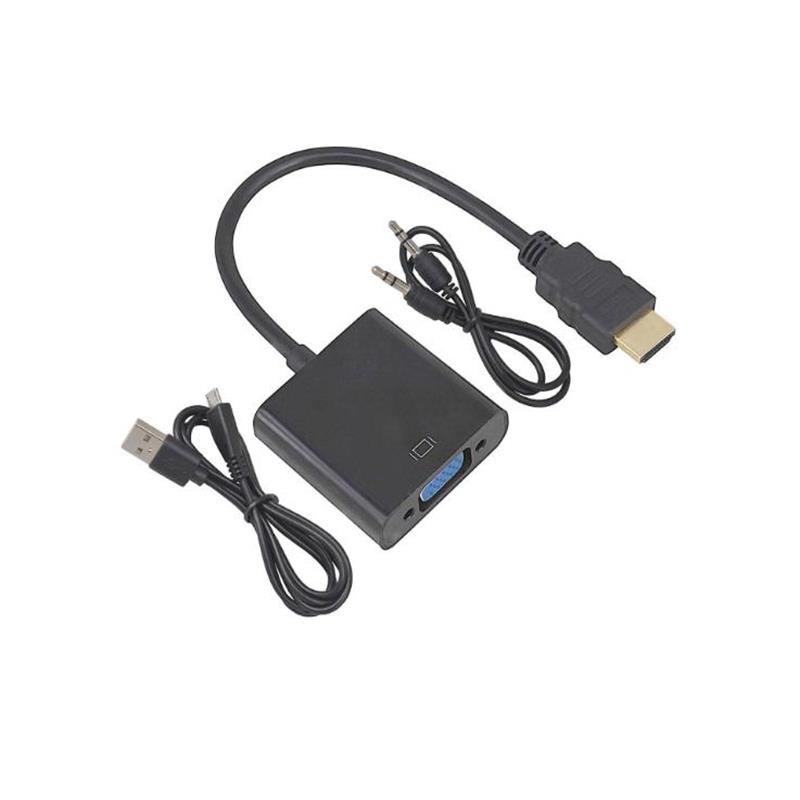 1080P HDMI до VGA 15cm Cable with 3,5mm audio,Micro USB for Charging