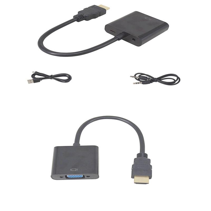 1080P HDMI до VGA 15cm Cable with 3,5mm audio,Micro USB for Charging