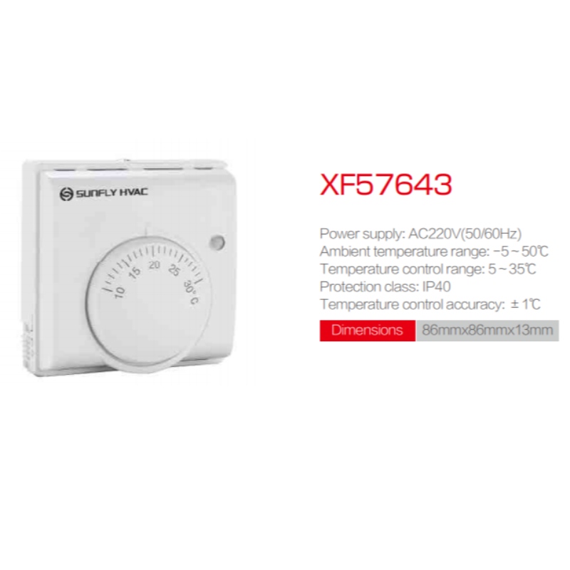 Sunfly XF57643 Централен термостат Контролен панел HVAC хладилен регулатор Превключвател Термостат Цифров контрол на температурата